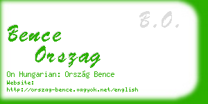 bence orszag business card