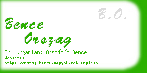 bence orszag business card